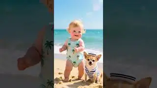 beb&ecirc; na praia lindo