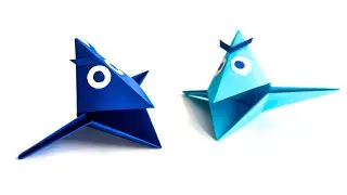 How to make a Paper Talking Crow. Origami toy