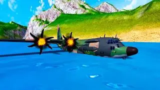 Pousando aviões na água no Turboprop Flight Simulator