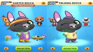 Talking Tom Gold Run Chinese Version NEW UPDATE Skater Becca VS Talking Becca Gameplay HD
