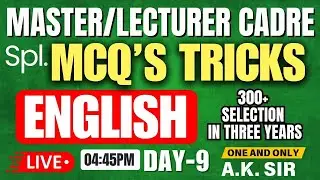 ENGLISH Master Cadre | SPL. MCQ’S Tricks | LIVE | 25-01-2025 | SATURDAY | 04:45 PM | BY A.K.SIR