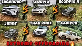 Legender 4x4 vs Scorpio 4x4 vs ScorpioN 4x4 vs Jimny 4x4 vs Thar Roxx vs Bolero Camper 4x4 Offroad 🔥