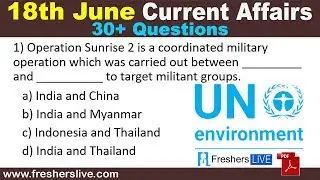 Current Affairs 18 June 2019 | Daily Current Affairs | Top 30 Current Affairs for competitive Exams