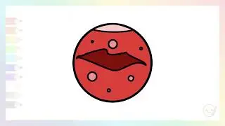 How To Draw Mars Planet In Simple Cartoon Outline Style