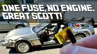 The DeLorean won't start: One bad fuse, no good engine.