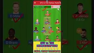 SFU vs TSK dream11 prediction | SFU vs TSK dream11 prediction today  | SFU vs TSK Dream11 Prediction