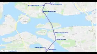 5:R:1 Stockholm Bus Route 5 Liljeholmen to Karolinska Sjukhuset. Part 1 Liljeholmen to Fridhemsplan