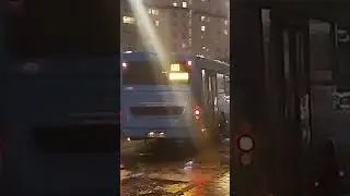 Отправление ЛиАЗа 5292.65 №031719 по маршруту 680 (Метро Бульвар Рокоссовского-9 ул.Сокол.горы,12)