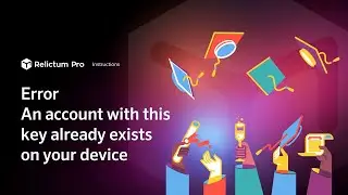 An account with this key already exists on your device | Error