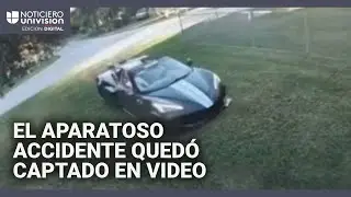Un Corvette a toda velocidad se sale de la v&iacute;a y se estrella contra una casa