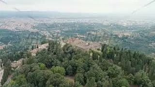 Florence, Italy. Convent San Francesco. Nunnery on mountain. Summer, Aerial View, Point of interest