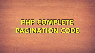PHP complete pagination code