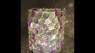 DIY- LAMP VIDEO WITH ROUND PLASTIC CD  TOWER, GLASS GEMS,  AND WIRE LED LIGHTS