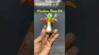 Antique brass miniature flowers pot / flower vase unique shape - NOW ON SALE #miniature