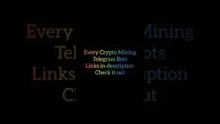 Every Crypto Mining Telegram Bots In One Video SGR Crypto Mining Tips #cryptomining #short #trending