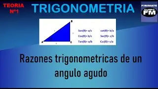 Razones trigonometricas de un angulo agudo Teoria Parte 1 - trigonometria