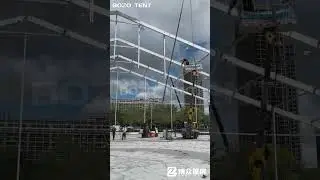 🚀 40&times;60m industrial event tent construction begins!#eventtent #exhibitiontent