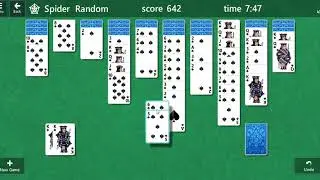 Playing Spider solitaire on windows 10