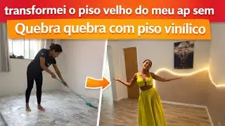 Como colocamos piso vinílico - transformamos o piso velho em um lindo e moderno sem quebra quebra 