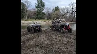 Polaris Sportsman 700 vs Cam Am Maverick 1000 XMR mud and hill climbs!