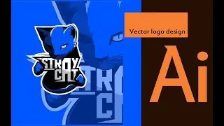 [TimeLapse] ESPORT LOGO - Stray Cat blue - Adobe Illustrator