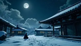 Full Moon Over Silent Temple 🌕 Japanese Zen Meditation Music for Night Calm & Clarity