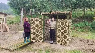 Daily Life in the New Wooden House - Busy Building a Bamboo Bathroom with My Blind Grandma