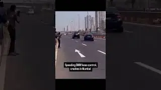 Speeding BMW loses control, crashes in Mumbai