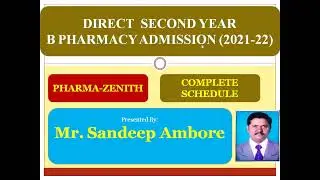 DIRECT SECOND YEAR B PHARMACY ADMISSION (2021-22)