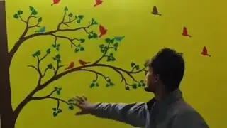 Beautiful Tree Design with Birds.#art #wall #wallart #wallcoverings #birds #tree #trendingvideo