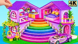 😍 Don&rsquo;t Buy a Dollhouse &ndash; Make Your Own Purple Dollhouse from Cardboard ❤️ | DIY Miniature House