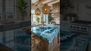 Epoxy Active Scene Kitchen Island Transformation! 😍✨ #Shorts
