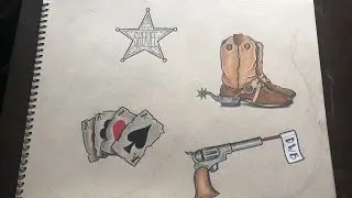 Drawing - Working on the flash sheets -  western theme