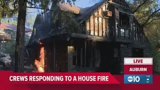 Crews responding to a house fire in Auburn
