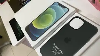 iPhone 12 Green With Physical Dual Sim + Apple Cyprus Green Magsafe Silicone Case Unboxing