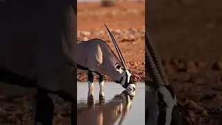Desert Warrior Gemsbok 🏜️💪 | Amazing Wildlife Surviving Harsh Sands #wildlife #desertlife #nature