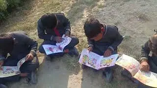 Reading activity in a group.🎒🏫.#reading#masti #activity #read 