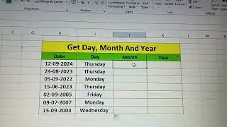 Day, Months and Year find from Date| Advance tricks MS Excel #trending #trending #ytshort #education