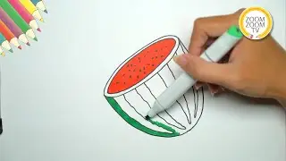 Hướng dẫn c&aacute;ch vẽ quả dưa hấu - How to draw watermelon | Zoom Zoom TV