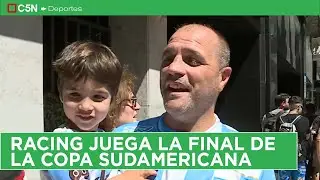 Los HINCHAS de RACING despidieron al plantel con un BANDERAZO