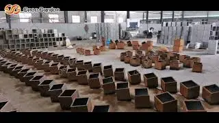 Corten Steel Planter Box Square Cube Sizese Outdoor Flower Pot Garden Decoration