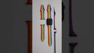 Спортивный силиконовый ремешок радужной расцветки для apple watch series 5, 44 мм, 40 сменные