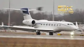 (4K) Gulfstream G650ER from Gainjet Ireland 2-GJJA arrival at Munich Airport MUC EDDM