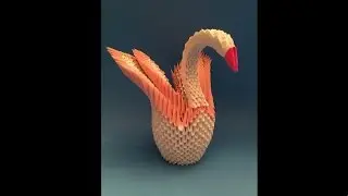 How to make 3d origami crane 5/5- build crane neck and put together  the final work show