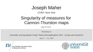 Joseph Maher - Singularity of measures for Cannon-Thurston maps