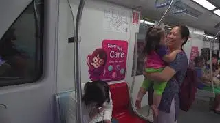 Singapore, MRT night ride from Little India to Sixth Avenue