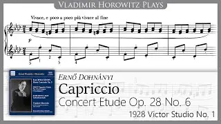 Dohnanyi: Capriccio in f minor, Op. 28 No. 6 [Horowitz 1928]