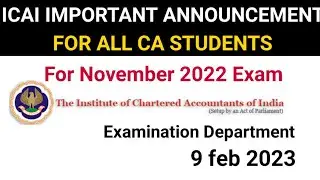 icai important annoucement for all ca students for november 2022 exam students