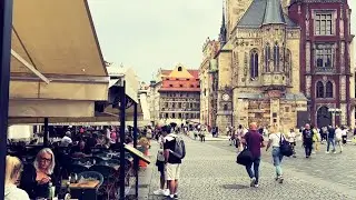 [4K] Prague Center Walk Tour - Cloudy Thursday - StreetS