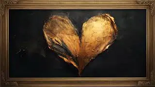Luxurious Gold Heart Painting 4K | Gold Frame tv | Gold Framed TV Art Screensaver